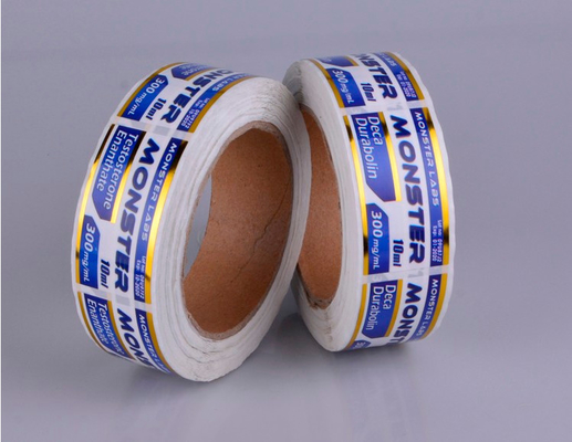 Pharmaceutical vial Vial Labels Clear Bright Color Gold Stamped Effect