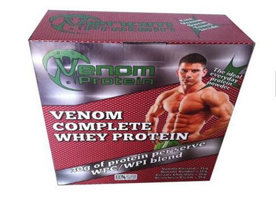 Whey Protein Packaging Paper Square Box / Pharma Box Embossing And Debossing Finish