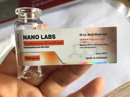 Strong Adhesive Vinyl 10ml Vial Labels For Testo E Brand Nano Labs With Laser Shinny Effect