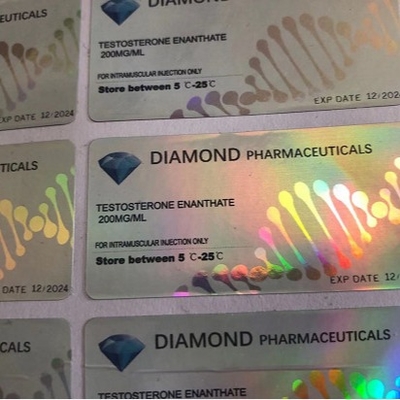 Diamond Pharmaceucital Brand Holographic 10ml Vial Stickers For Injectable Oil Primobolan Bottles