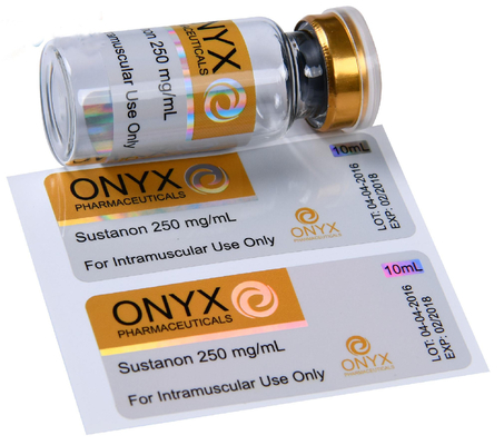 Free Design Custom Bodybuilding SUS 250 Injectable Anabolic Vial Labels Boxes UV Glossy PVC PP Holographic Adhesive Sticker