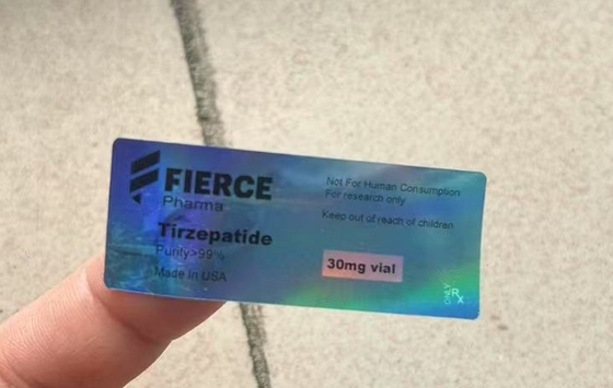 Mounjaro 3ml Peptide Bottle Labels With Laser Hologram Materail