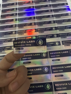 Tirze  Patide 10mg  Peptide Vial Labels For Pharmaceutical Packaging
