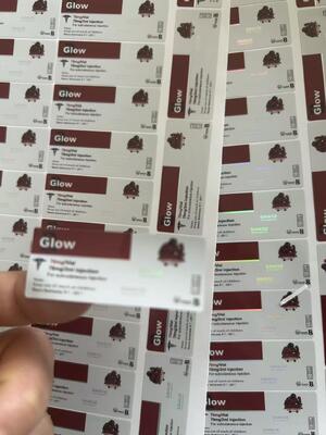 Glow 70mg Pvc Self Adhesive Peptide Vial Labels