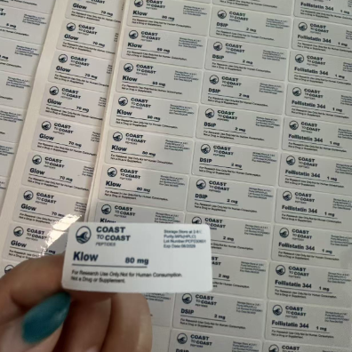 Klow 80mg PVC Strong Glue 3ml Vial Labels
