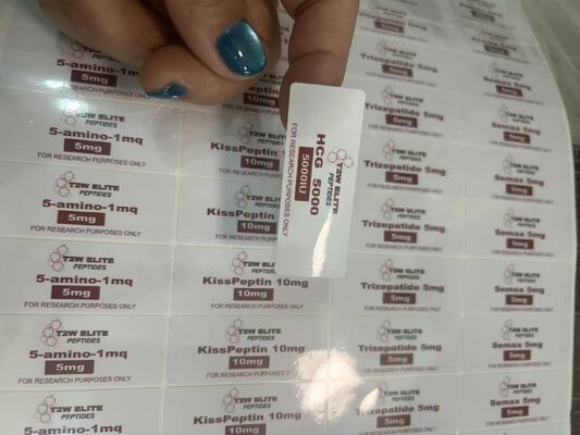 5-Amino-1mq 5mg 5x2cm Pvc Labels Stickers