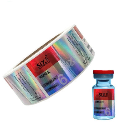 Waterproof Glass Vial Labels 10ml Bottle Labels Six Platinium Design SGS