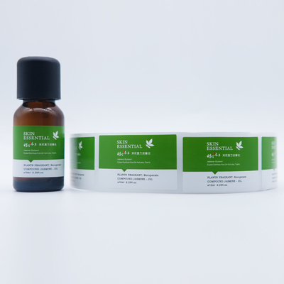 White PVC 10ml Vial Pantone Adhesive Sticker Labels